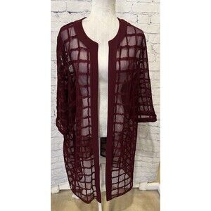 Elegant Burgundy Open-Front Cardigan